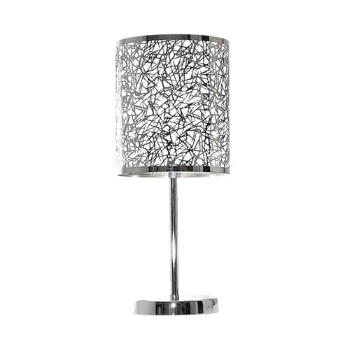Bright Star Silver Patterned Table Lamp 470mm