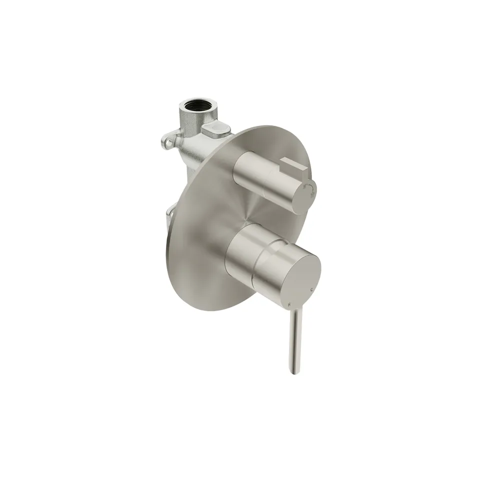 LIQUIDRed STILO Shower Mixer with Diverter + Concealed Body - Brushed Stainless Steel