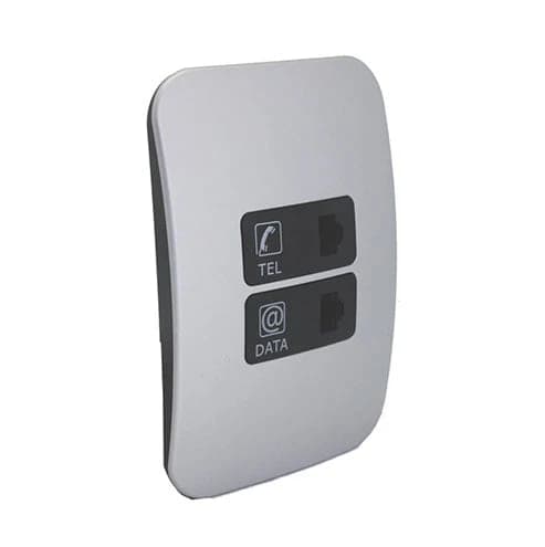 VETi 1 Telephone & Network Combo Socket 4x2 - Black Module