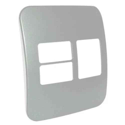 VETi 1 2 Horizontal & 1 Wide Module Cover Plate 4x4 - Black Trim