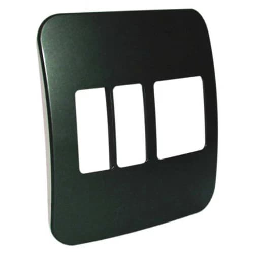 VETi 1 2 Vertical & 2 Wide Module Cover Plate 4x4 - Black Trim