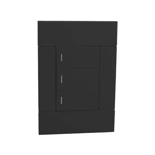 VETi 2 3 Lever 1-Way Light Switch 4x2 - Charcoal