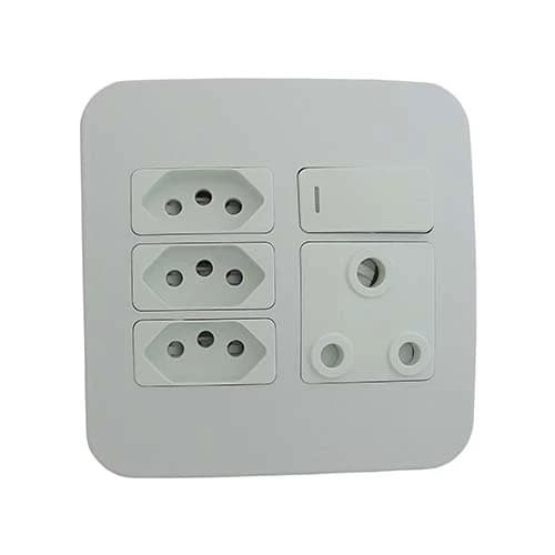 VETi 1 Slimline Combo Socket 4x4 - White Modules