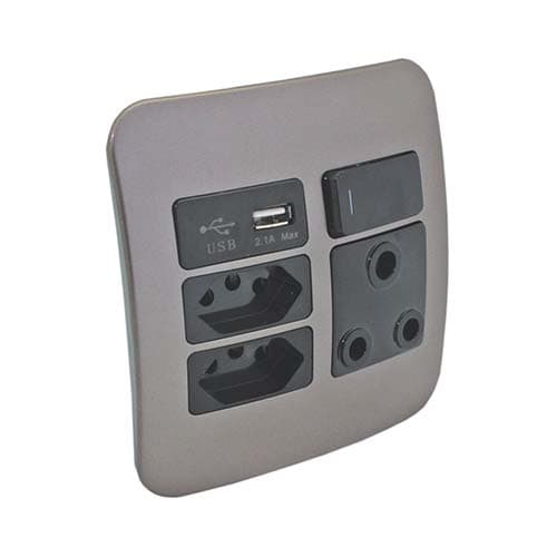 VETi 1 RSA USB Combo Socket 4x4 - Black Modules