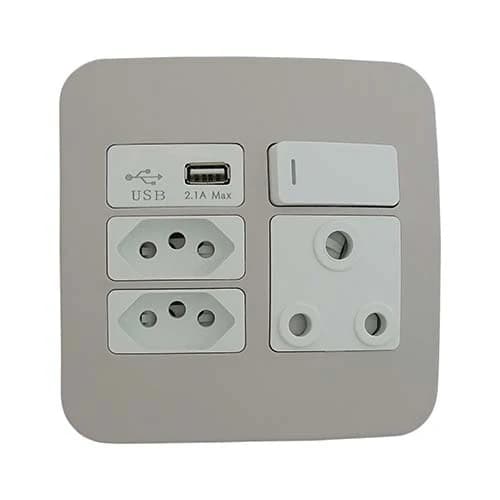 VETi 1 RSA USB Combo Socket 4x4 - White Modules