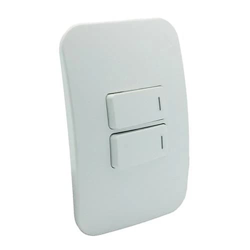 VETi 1 2 Lever 1-Way Horizontal Light Switch with Locator 4x2 - White