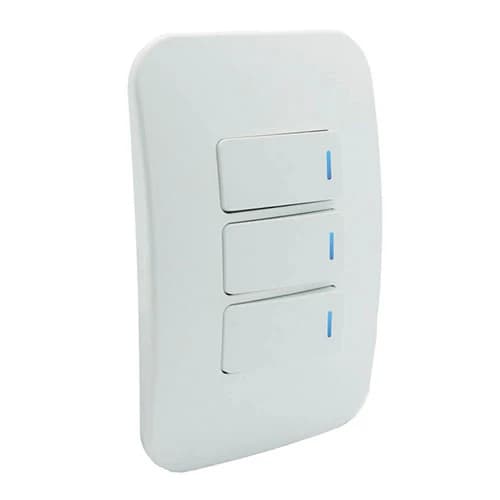VETi 1 3 Lever 1-Way Light Switch with Locator 4x2 - White Modules