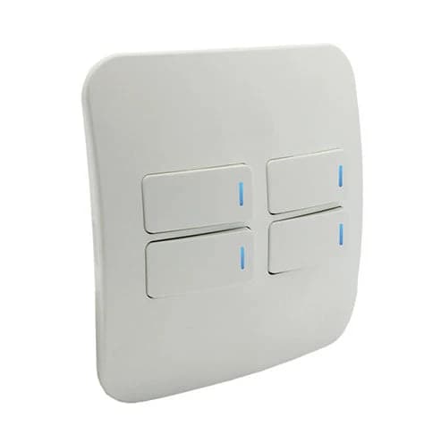 VETi 1 4 Lever 1-Way Horizontal Light Switch with Locator 4x4 - White