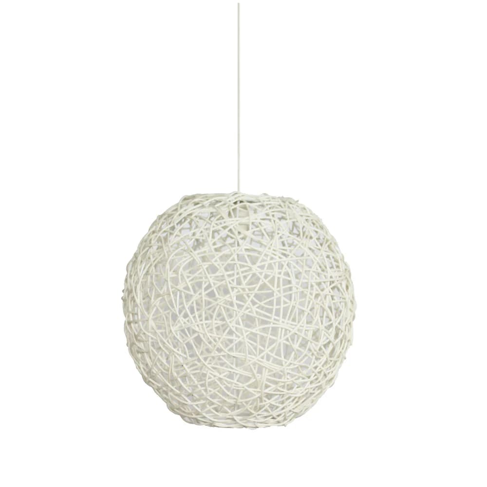 Wire World Synthetic Resin Woven Ball Pendant - White
