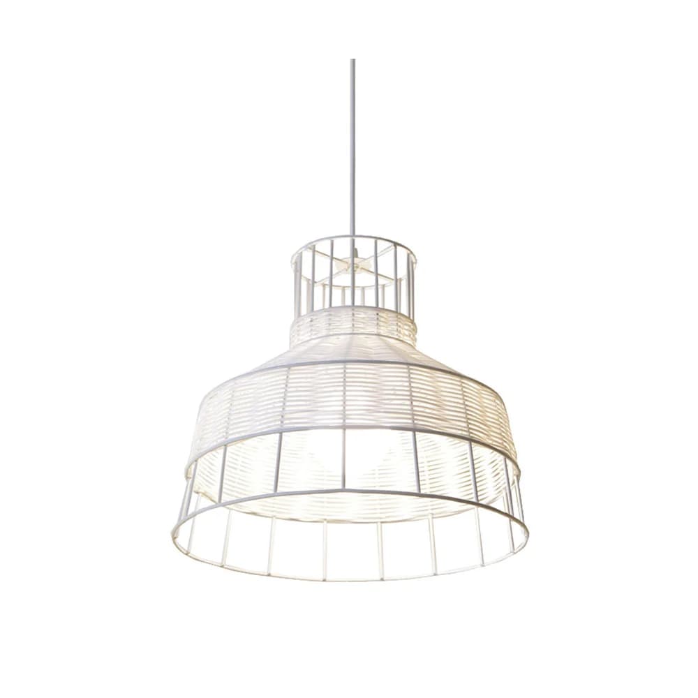 Wire World Woven Resin Jakarta Cone Pendant - White
