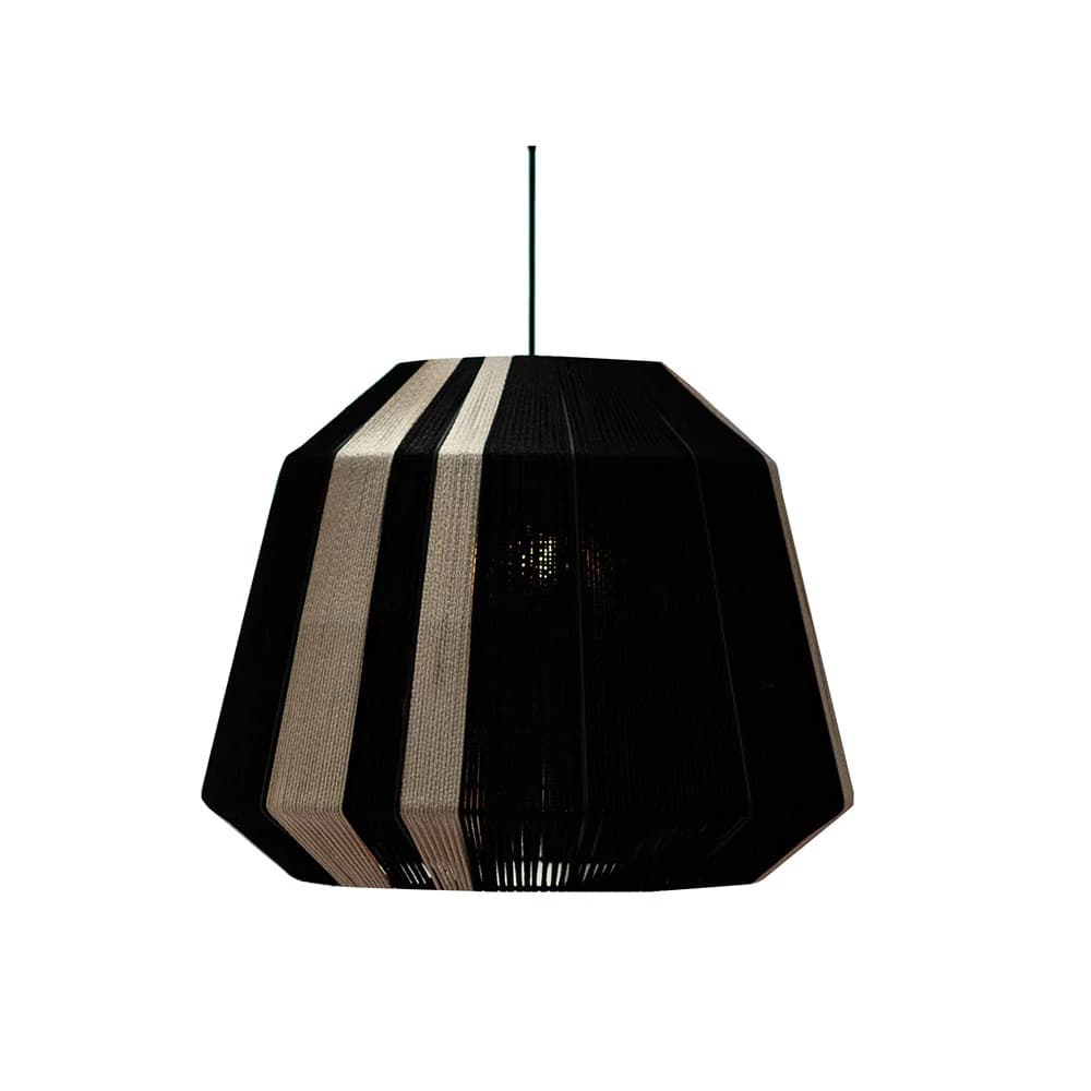 Wire World Short Bell Rope Pendant - Black and Natural
