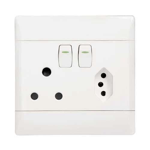 CBi PVC Double Switched Combo Socket 4x4 - White
