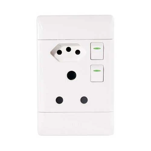 CBi PVC Double Switched Combo Socket 4x2 - White