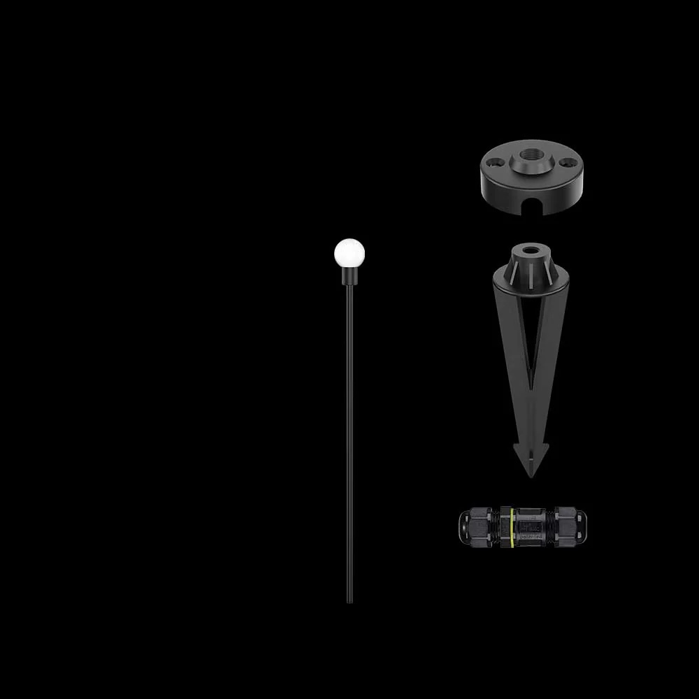 K. Light Pixie LED Ball Spike 3W 640mm - Black / Opal
