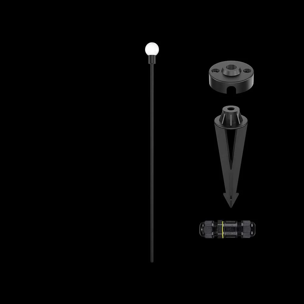 K. Light Pixie LED Ball Spike 3W 860mm - Black / Opal
