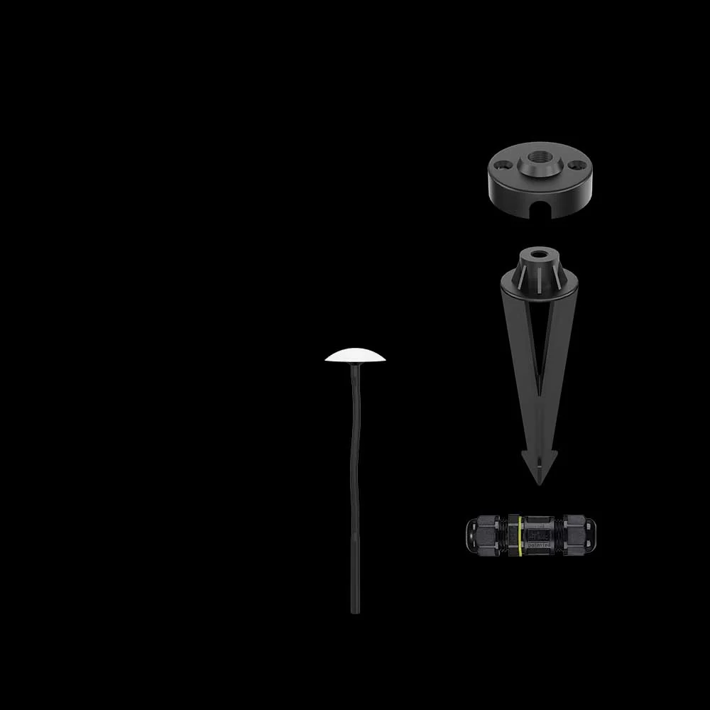K. Light Pixie LED Mushroom Spike 3W 440mm - Black / Opal
