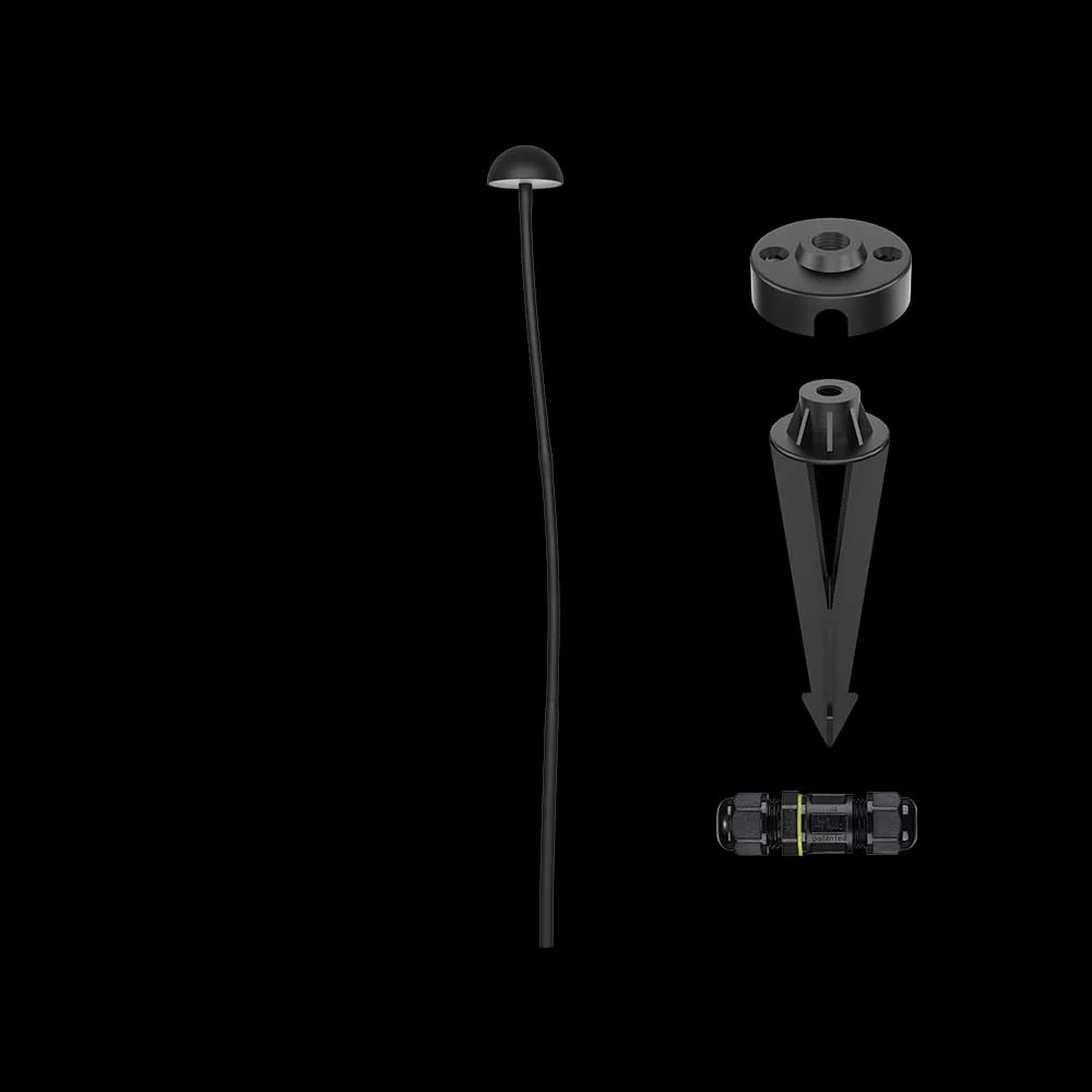 K. Light Pixie LED Mushroom Spike 3W 850mm - Black / Opal
