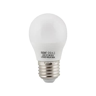 Radiant LED Golf Ball Bulb E27 7W 630lm 3000K - Frosted
