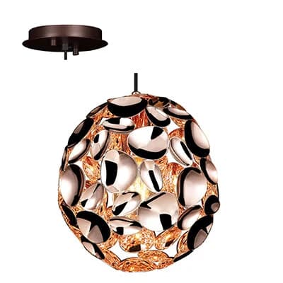 Radiant Oval Shaped 60W Caged Steel Pendant