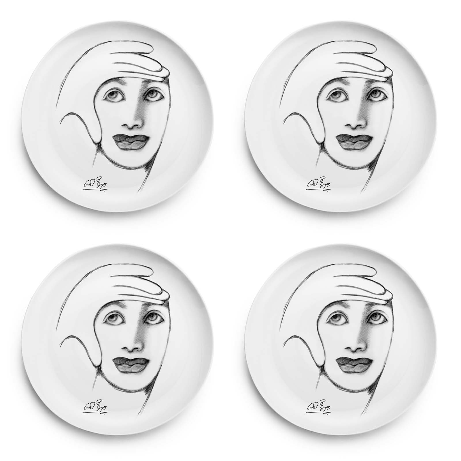 Side Plate Set Of 4 - Framed