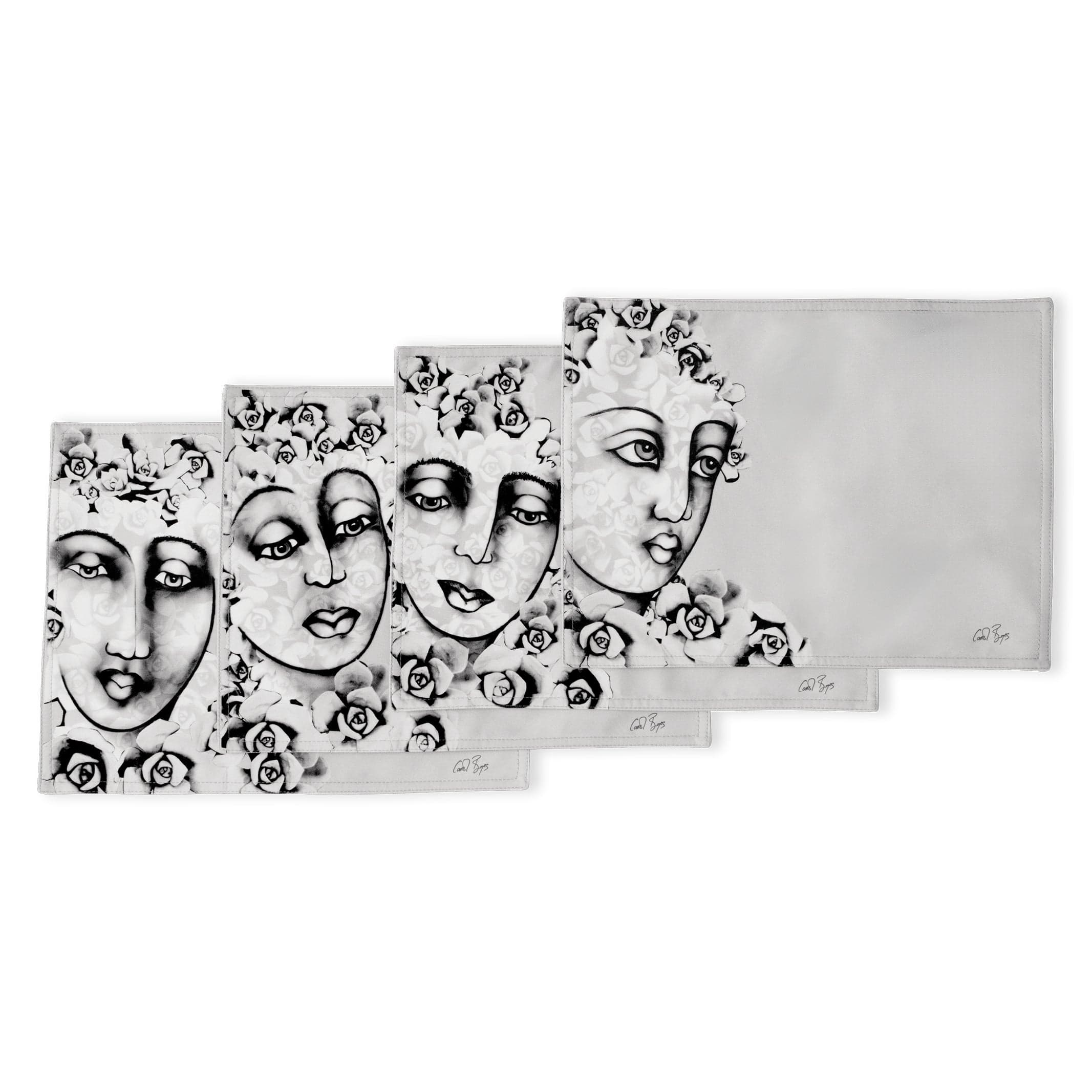 Placemat Set Of 4 - Succulent Faces