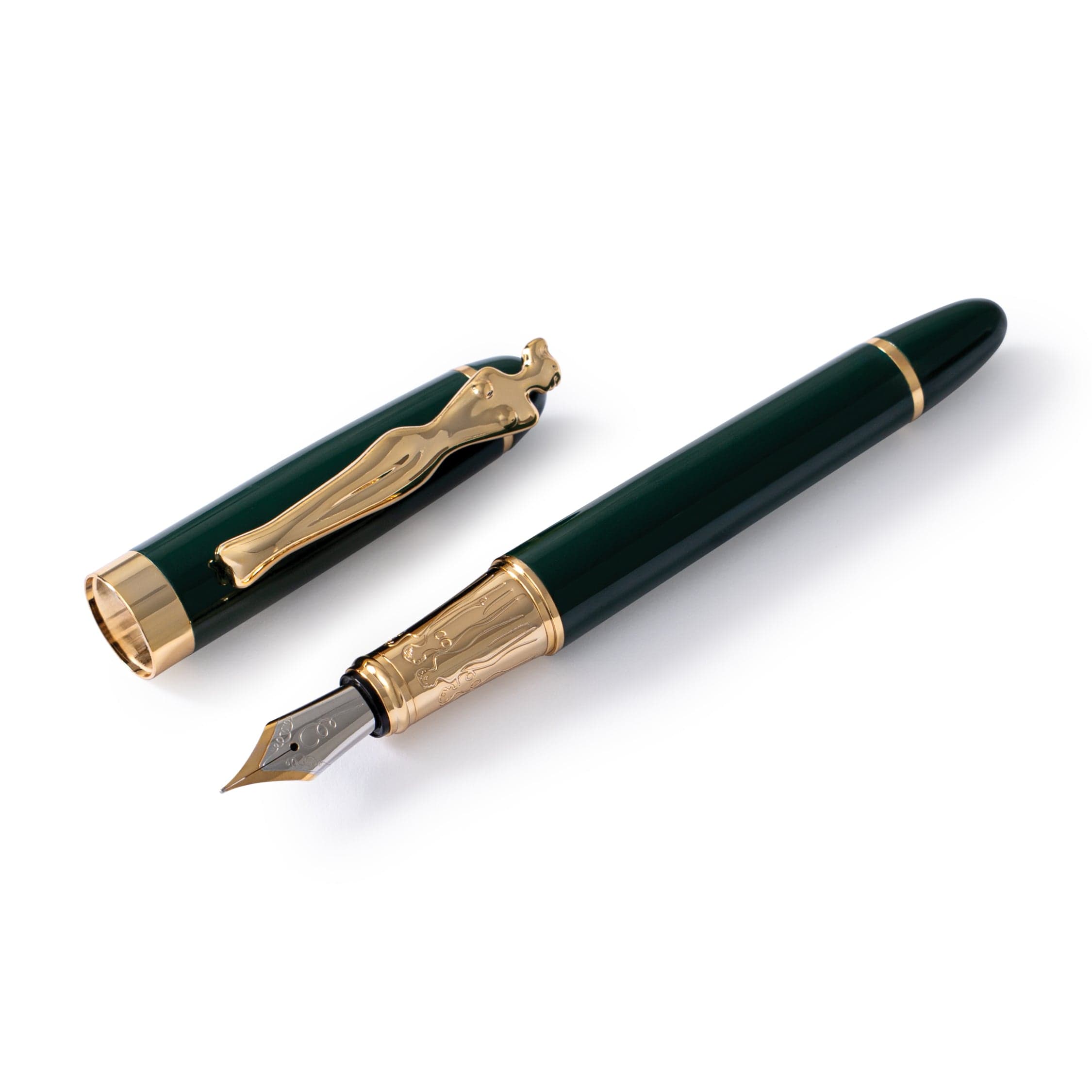 Fountain Pen - Woman - Gold - Bottle Green
