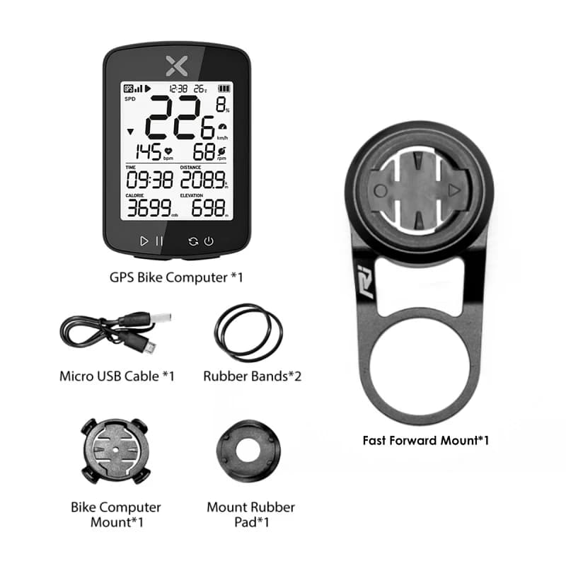 XOSS / RYDER INNOVATION G+ G2 GPS Computer + Fast Forward Mount