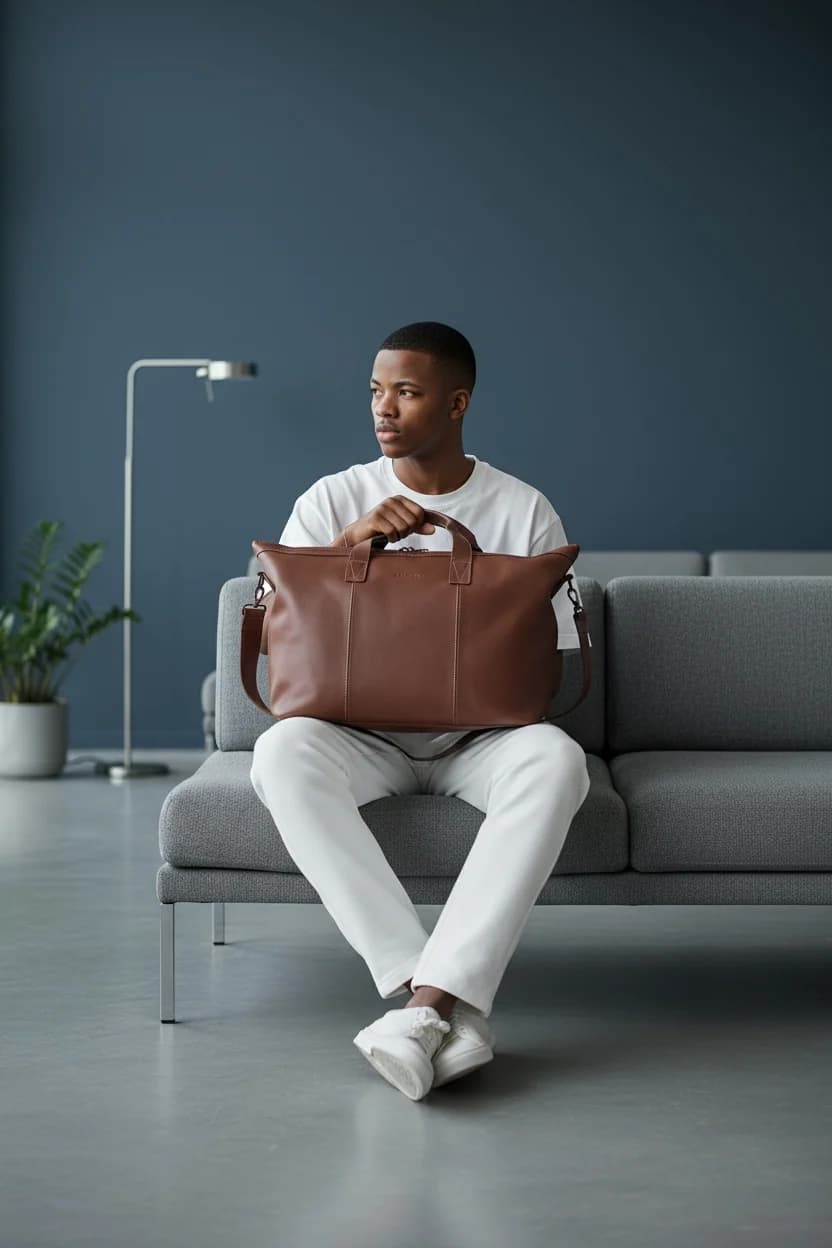 Murray leather overnight bag