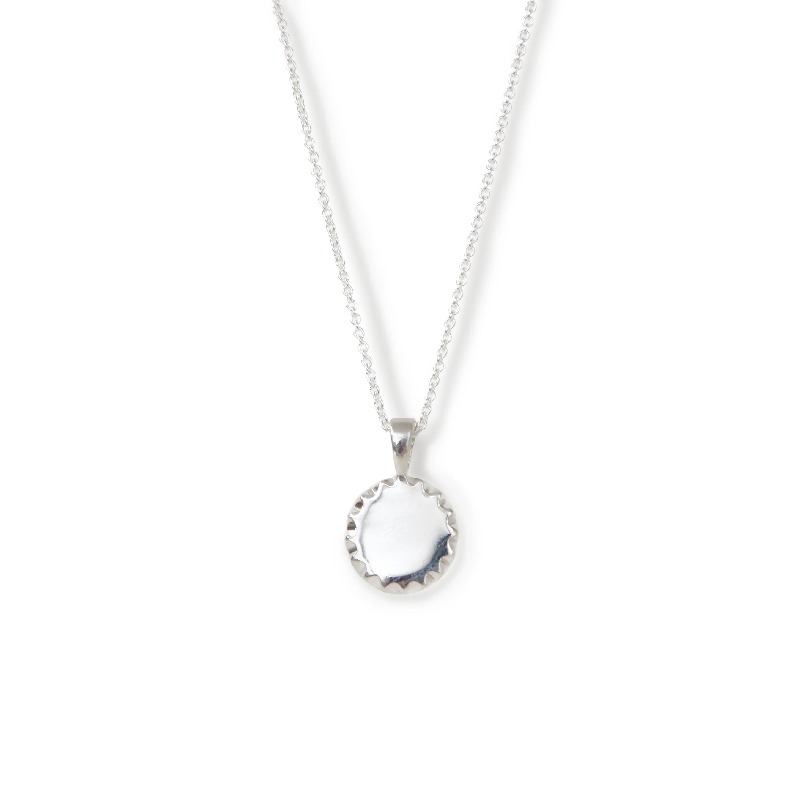 Round Ornate Disc Charm in Silver