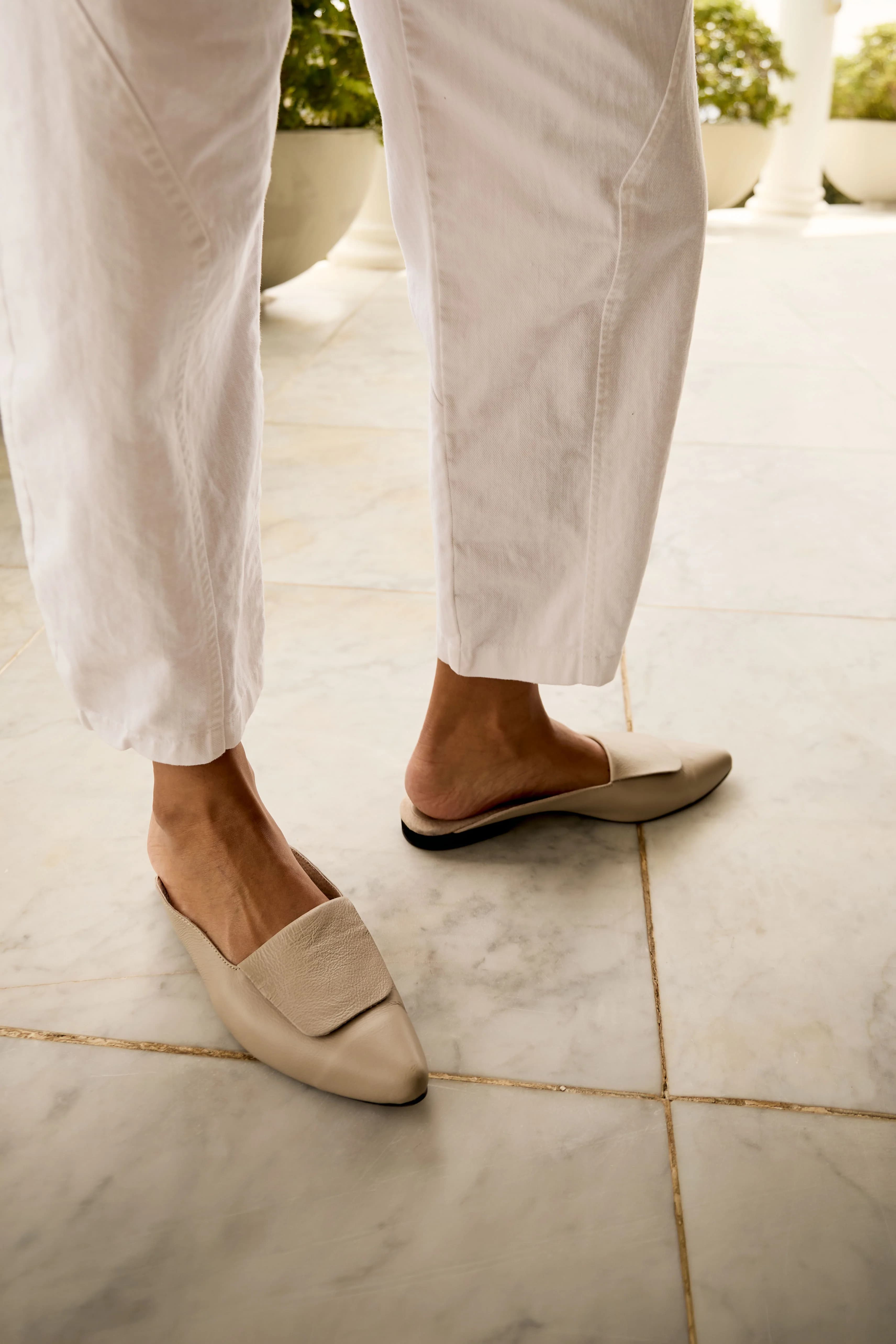 Fold Over Mule | Taupe