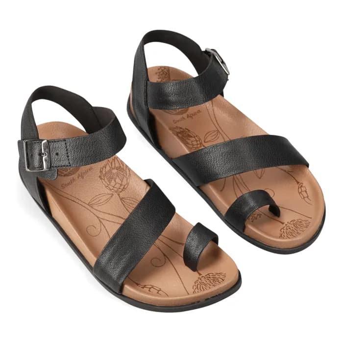 Ragaza : Ladies Leather Sandal in Black
