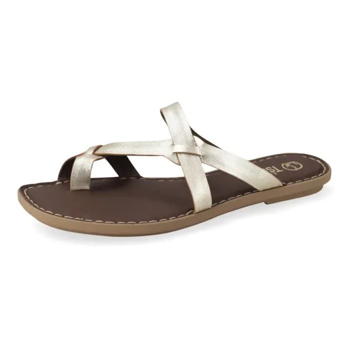 Bloom : Ladies Leather Sandal in Gold
