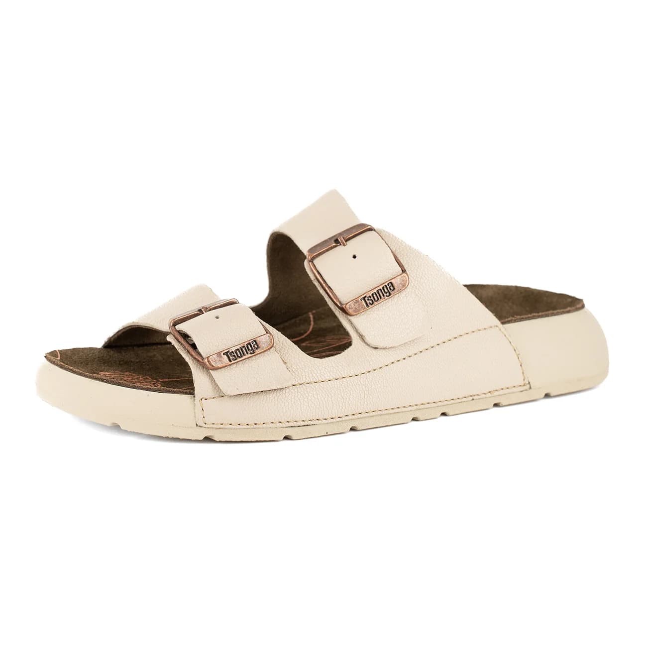 Masego : Ladies Leather Sandal in Cream