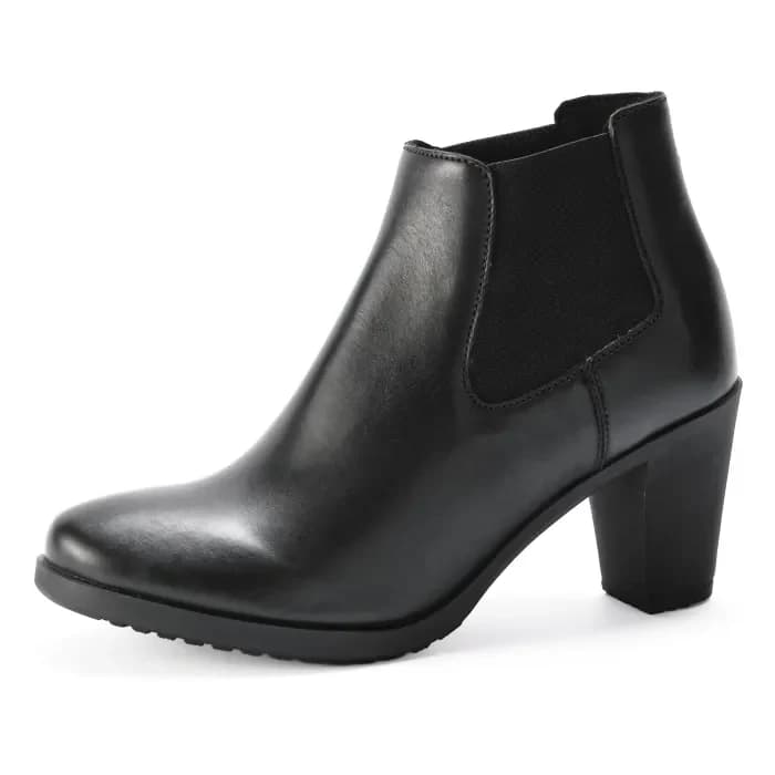 Tetouan : Ladies Leather Ankle Boot in Black