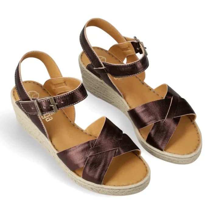 Pearl : Ladies Leather High-Heel Sandal in Seed