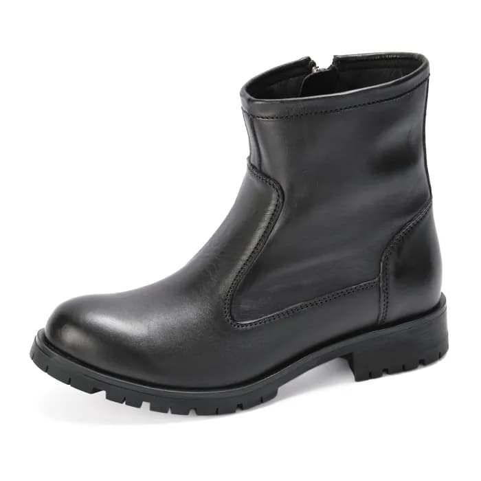 Karima : Ladies Leather Ankle Boot in Black