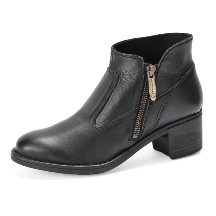 Majola : Ladies Leather Ankle Boot in Black Relaxa