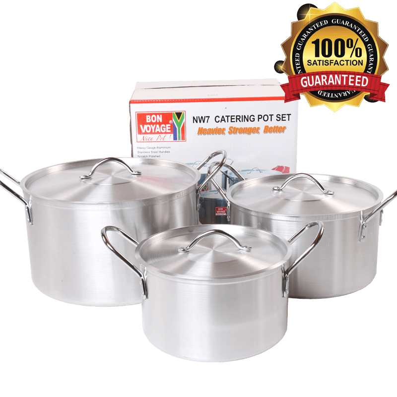 Bon Voyage Heavy Duty Catering Pots Stew Pan Stockpot Set NC3