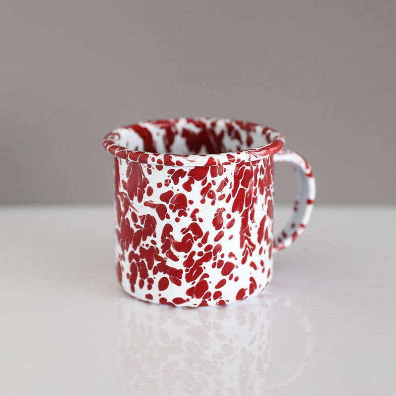 Big5 Marble Splatter Red Enamel Dinner Set Mug Plate Spoon Bowl Camping (each unit price is for individual piece, not for set)