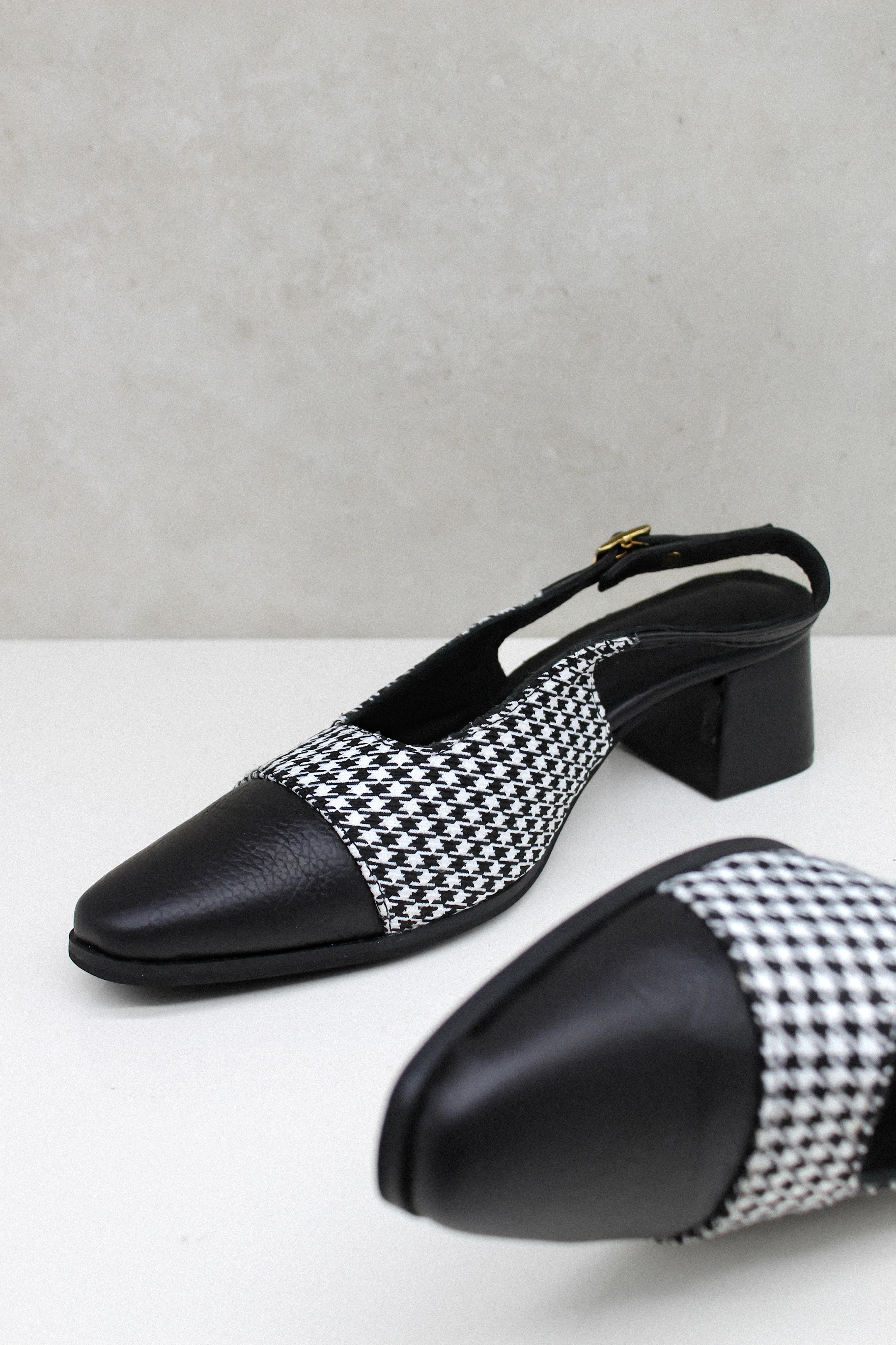 COCO - Hounds tooth Block Heel