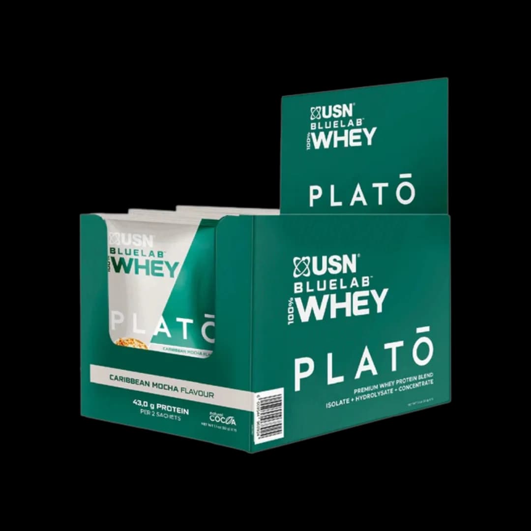USN Plato BlueLab 100% Whey Protein Sachet Caribbean Mocha , 32g