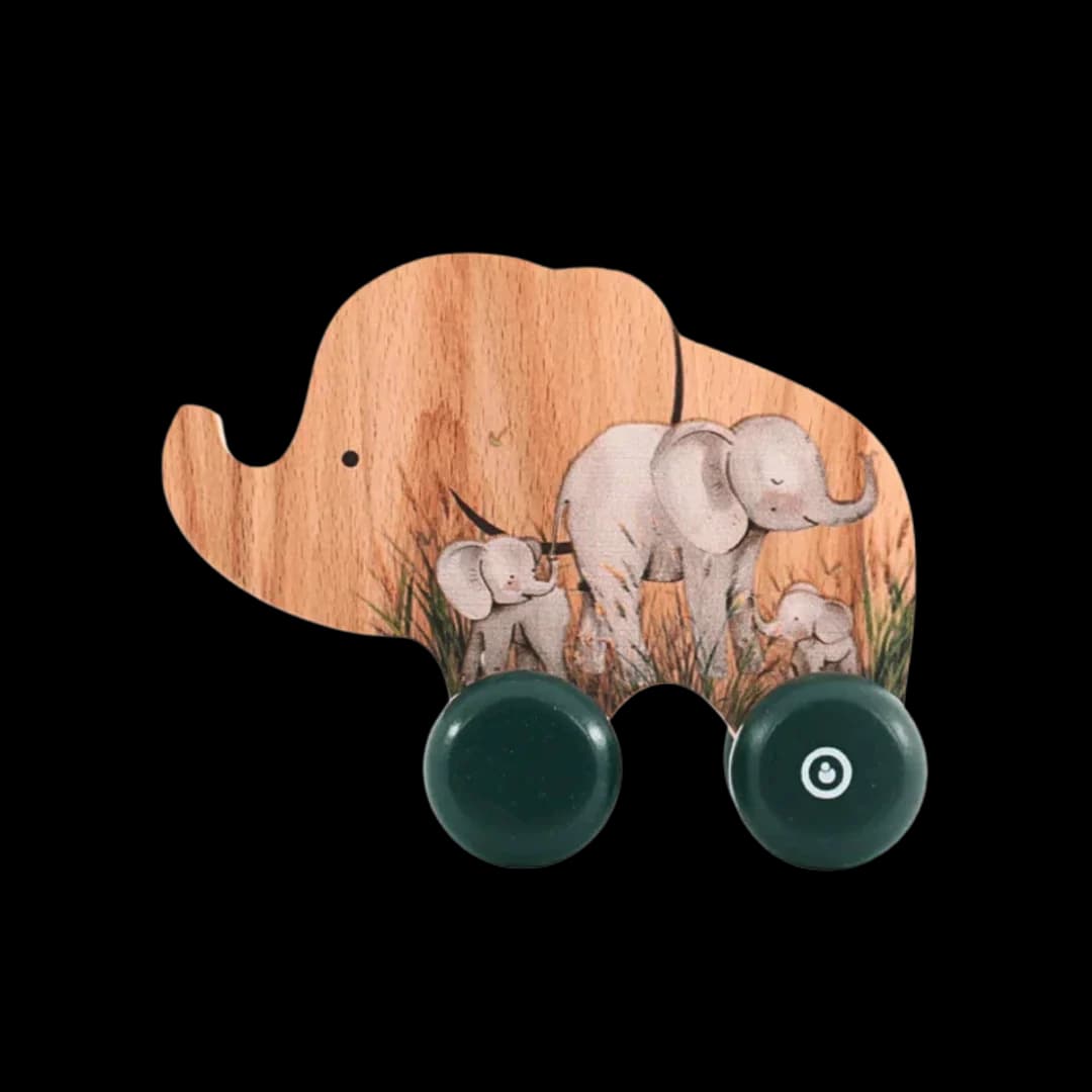 Grow Baby Wooden Push Toy, Elephant