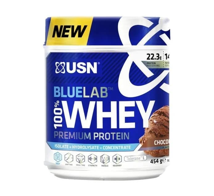 USN Blue Lab 100% Whey Premium Protein 454g, Assorted