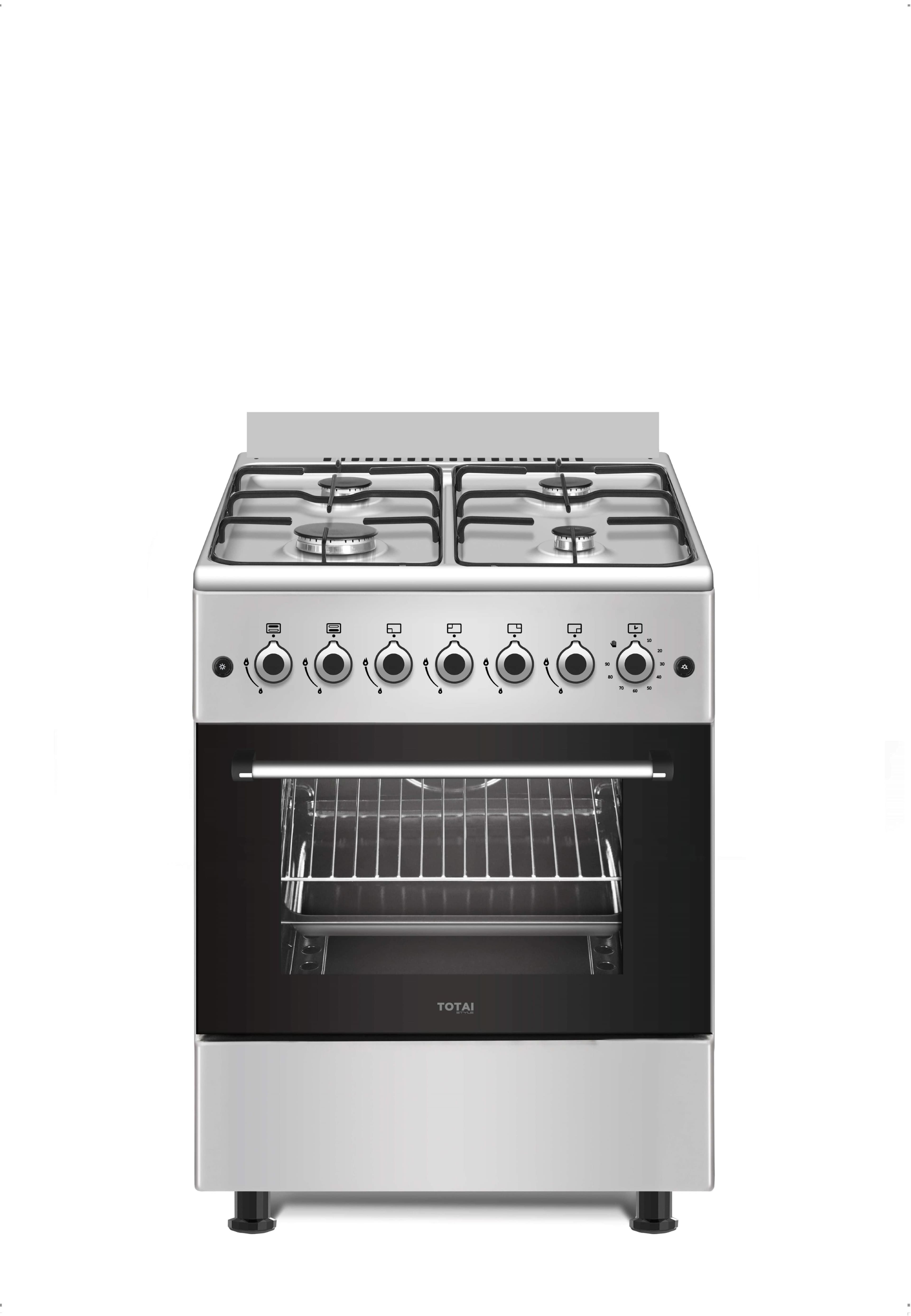 TOTAI STYLE 60CM 4 BURNER GAS STOVE WITH GAS OVEN
