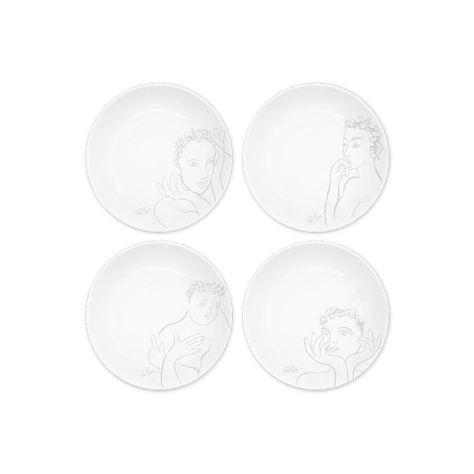 Carrol Boyes 4 Piece Sketchbook Side Plate Set Grey