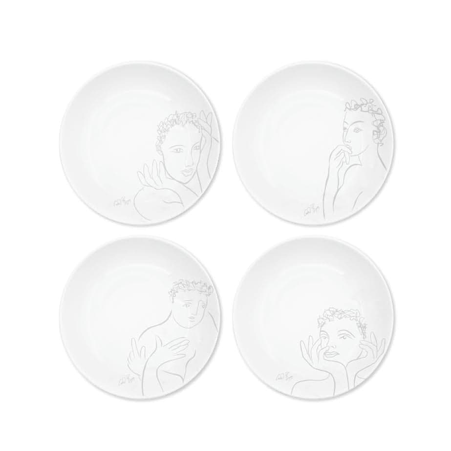 Carrol Boyes 4 Piece Sketchbook Dinner Plate Set Grey