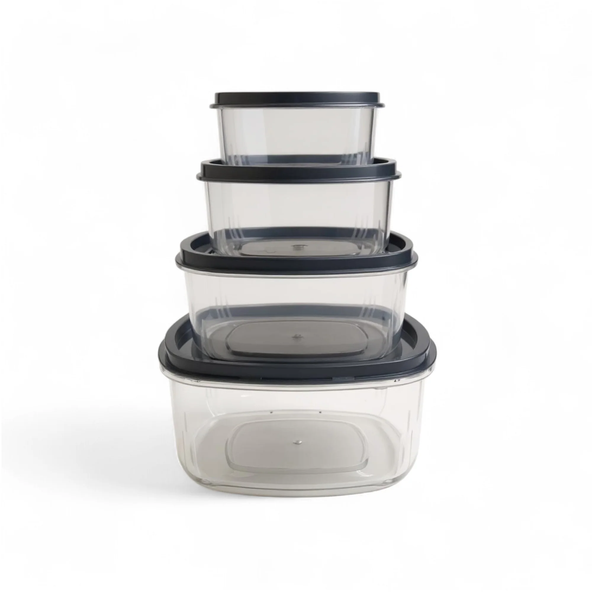 CH 4 Piece Rainbow Square Container Set Clear