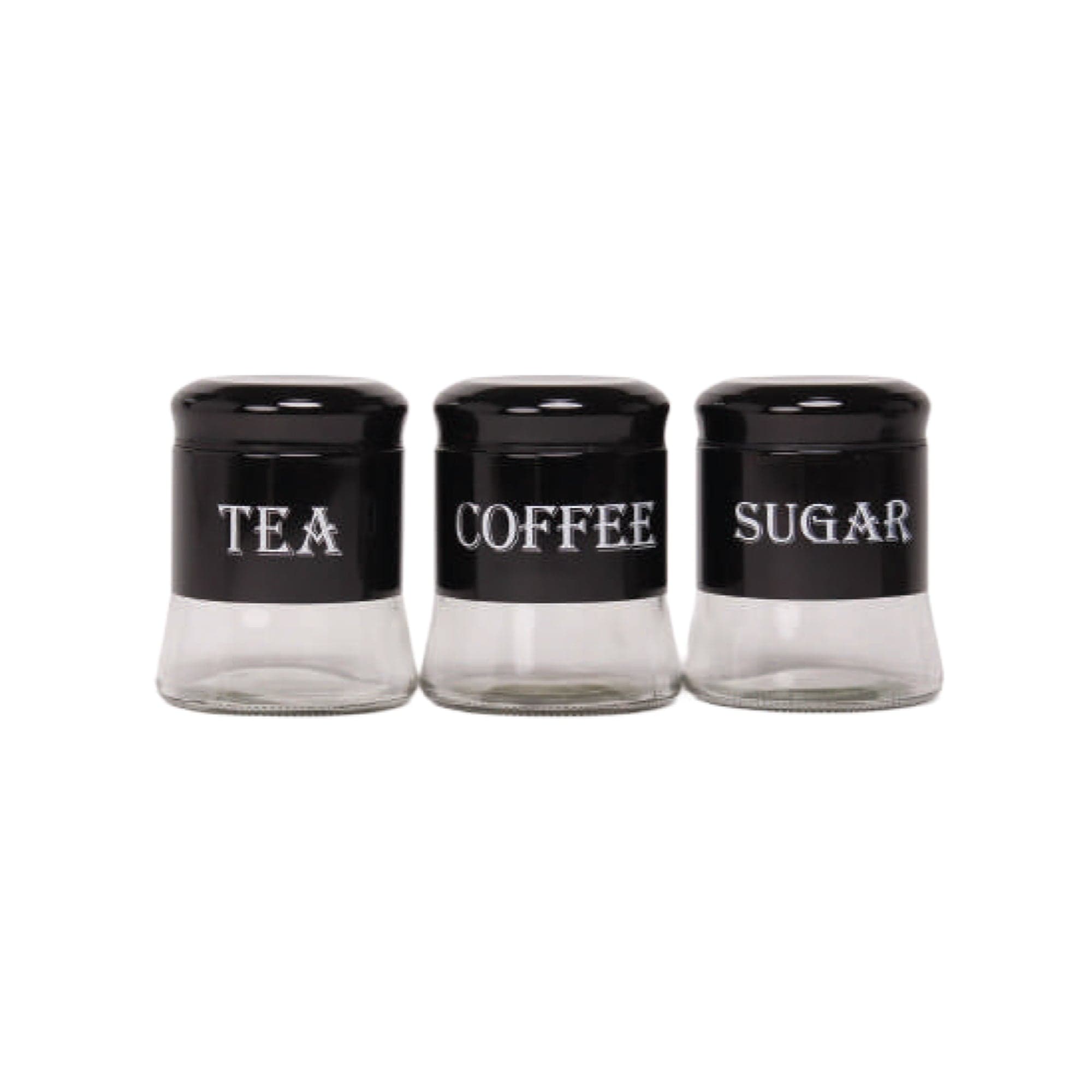 CH 3 Piece Shiny Canister Set Black