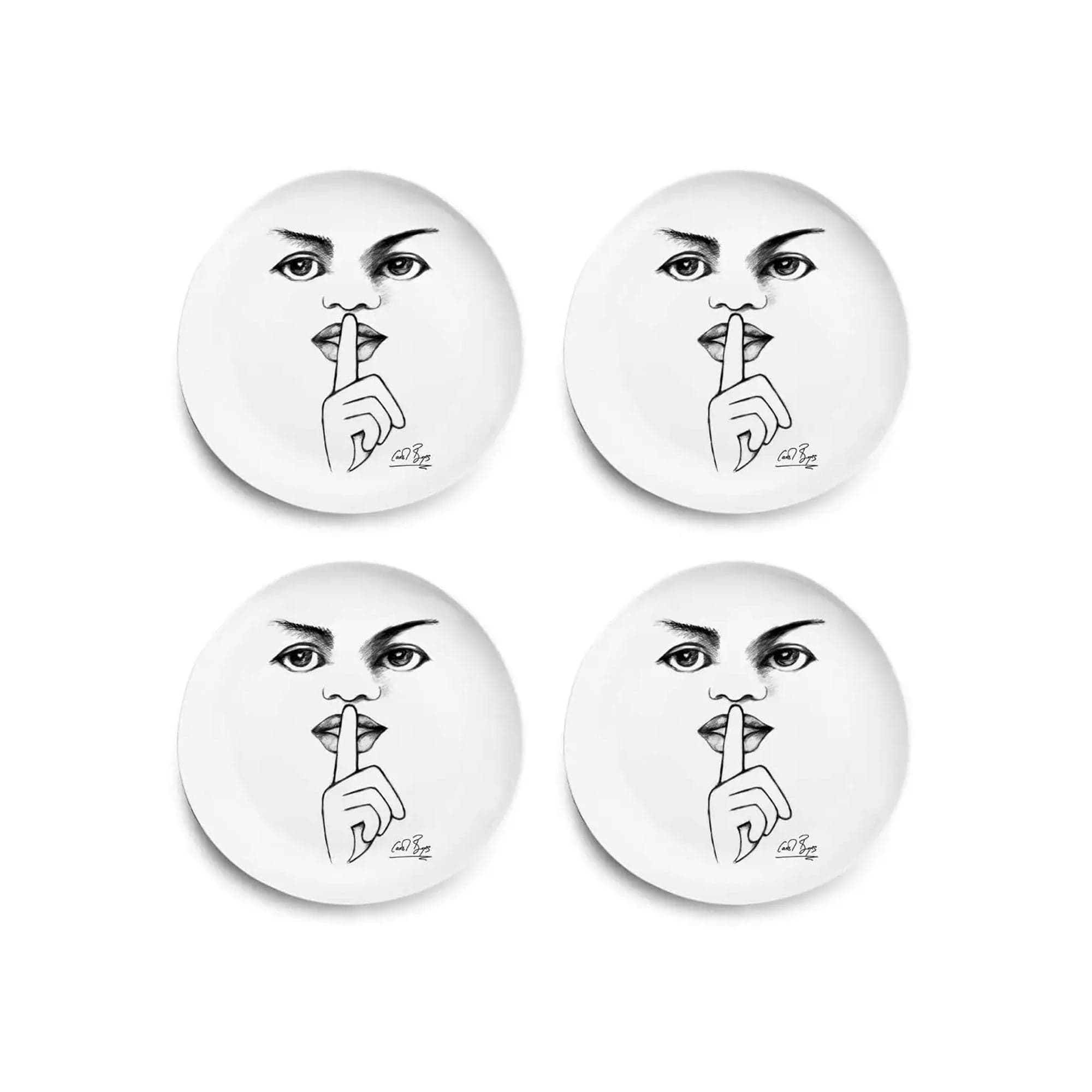 Carrol Boyes 4 Piece It's a Secret Dinner Plate Set White