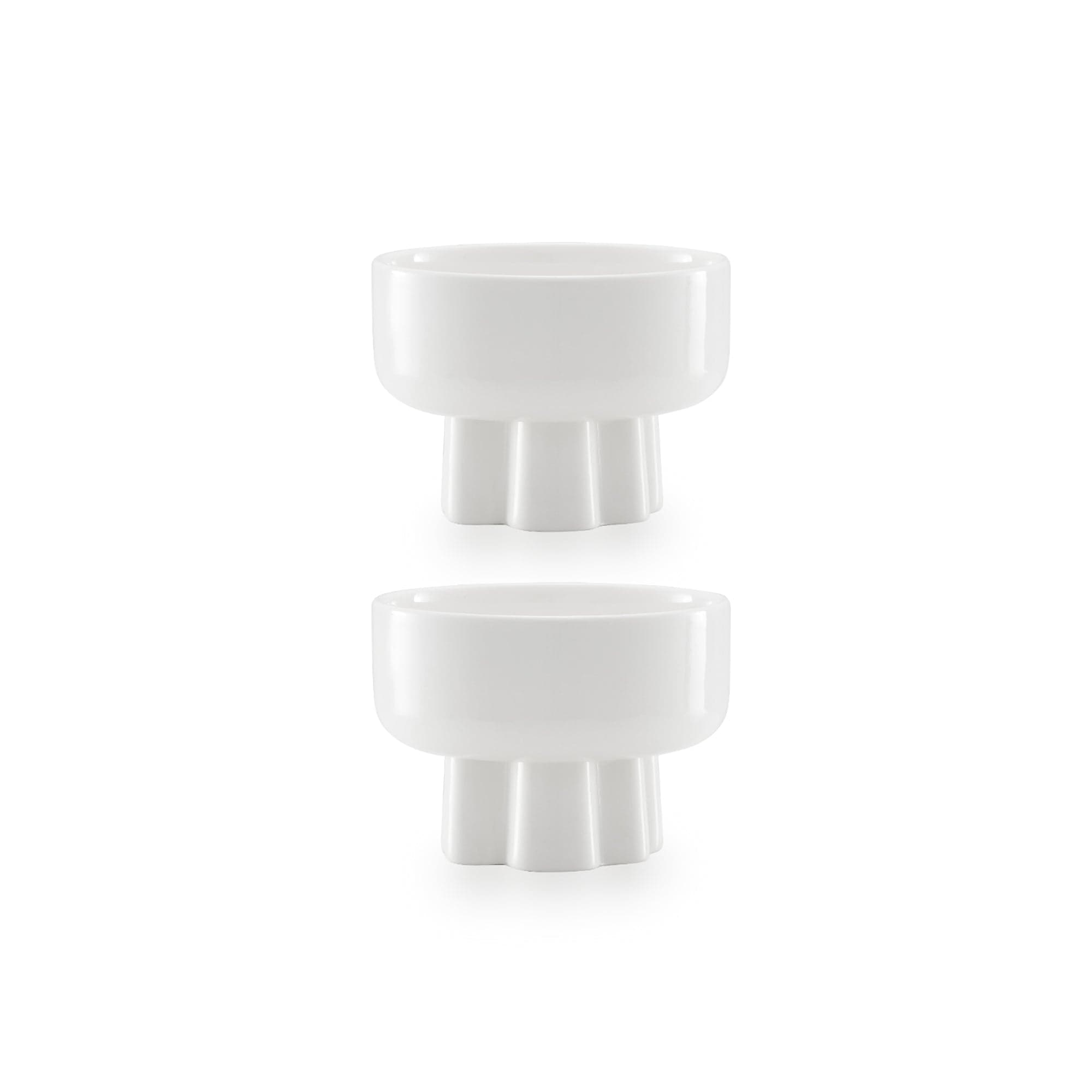 Carrol Boyes Wavy 2 Piece Small Footed Bowl Set White